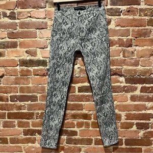 Veronica Beard Jeans Kate Skinny High Rise 4/27 Nude Python Snakeskin